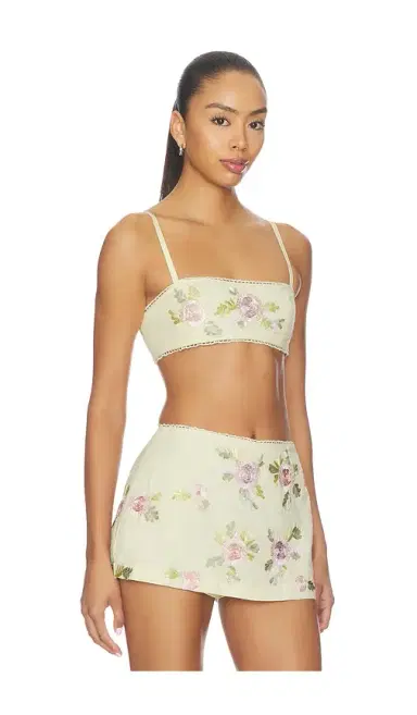 For Love & Lemons Ribbon Flowers Top | Thumbnail 2