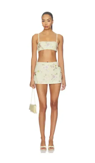For Love & Lemons Ribbon Flowers Top | Thumbnail 4