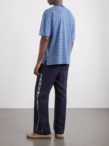 KAPITAL Logo-Appliquéd Striped Cotton-Jersey T-Shirt - Men | Thumbnail 4