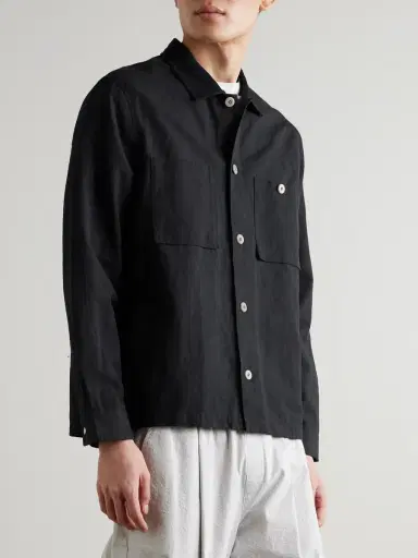Folk Patch Linen and Cotton-Blend Overshirt - Men | Thumbnail 3