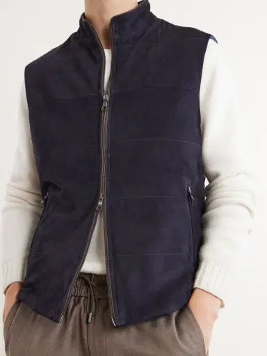 N.Peal Belgravia Cotton-Trimmed Suede Gilet - Men | Thumbnail 5 N.Peal Belgravia Cotton-Trimmed Suede Gilet - Men | Thumbnail 5