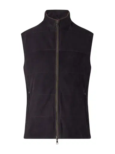 N.Peal Belgravia Cotton-Trimmed Suede Gilet - Men | Thumbnail 1 N.Peal Belgravia Cotton-Trimmed Suede Gilet - Men | Thumbnail 1