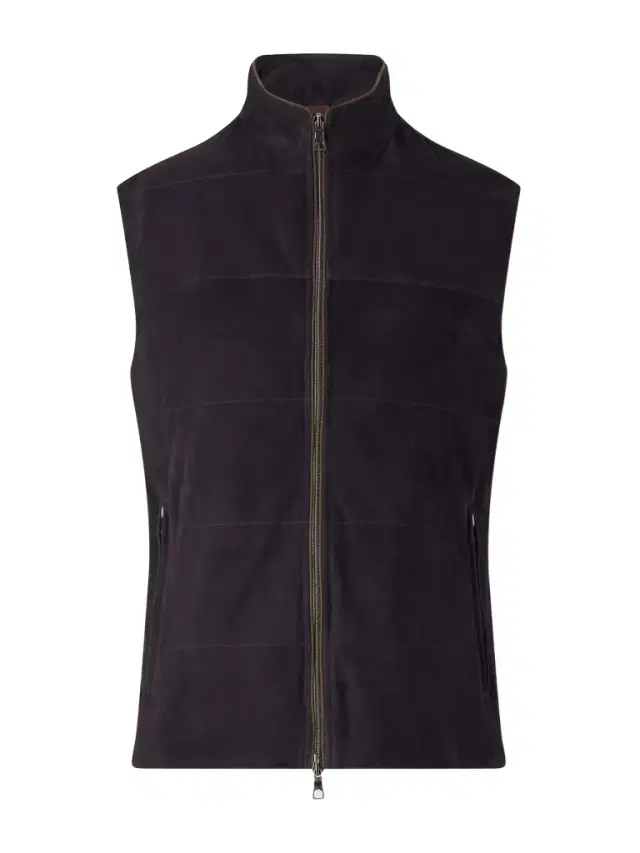 N.Peal Belgravia Cotton-Trimmed Suede Gilet - Men