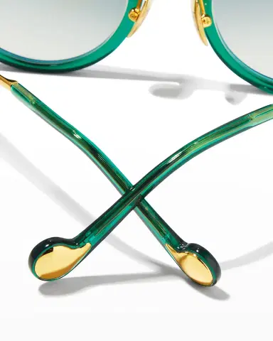 Anna-Karin Karlsson Rose et la Roue Round Crystal-Embellished Leopard Sunglasses | Thumbnail 5