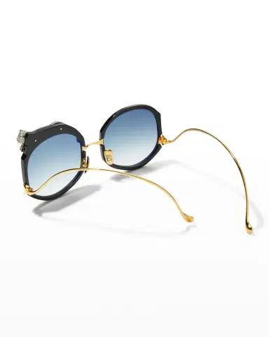 Anna-Karin Karlsson Rose Et Le Reve Leopard Round Acetate Sunglasses | Thumbnail 2 Anna-Karin Karlsson Rose Et Le Reve Leopard Round Acetate Sunglasses | Thumbnail 2