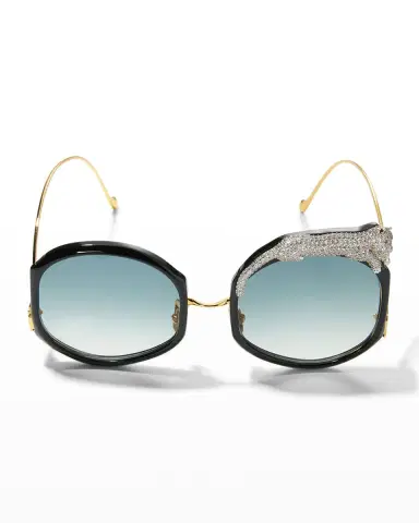 Anna-Karin Karlsson Rose Et Le Reve Leopard Round Acetate Sunglasses | Thumbnail 3 Anna-Karin Karlsson Rose Et Le Reve Leopard Round Acetate Sunglasses | Thumbnail 3