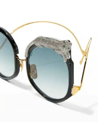 Anna-Karin Karlsson Rose Et Le Reve Leopard Round Acetate Sunglasses | Thumbnail 4 Anna-Karin Karlsson Rose Et Le Reve Leopard Round Acetate Sunglasses | Thumbnail 4
