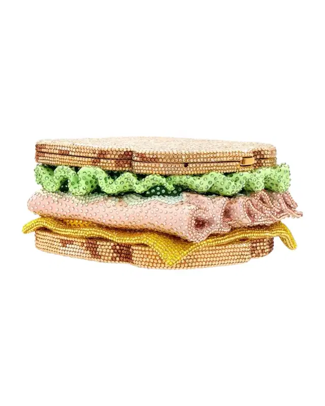 Judith Leiber Couture Lightly Toasted Crystal Sandwich Minaudiere