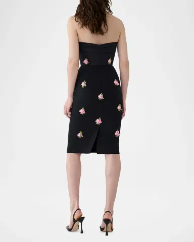 Carolina Herrera Strapless Floral Embroidered Sheath Dress | Thumbnail 3
