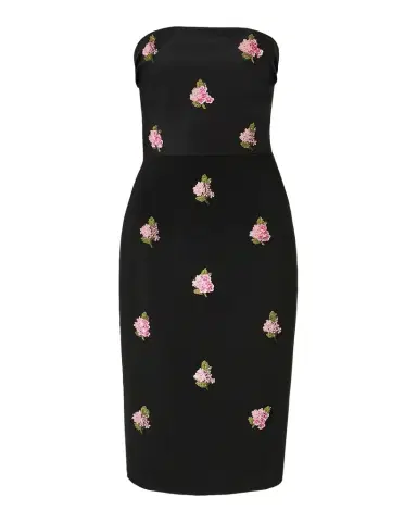 Carolina Herrera Strapless Floral Embroidered Sheath Dress | Thumbnail 1