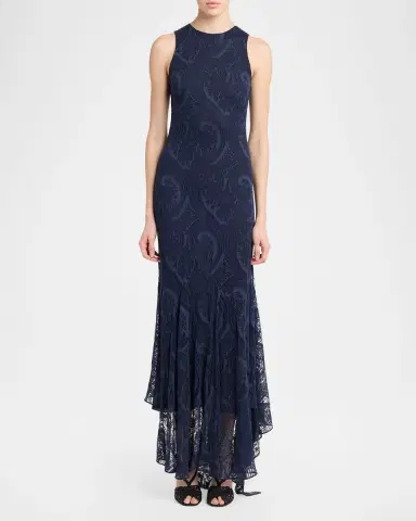 Etro Long Sleeveless Paisley Jacquard Dress | Thumbnail 2 Etro Long Sleeveless Paisley Jacquard Dress | Thumbnail 2