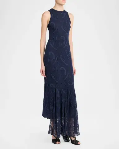 Etro Long Sleeveless Paisley Jacquard Dress | Thumbnail 4 Etro Long Sleeveless Paisley Jacquard Dress | Thumbnail 4