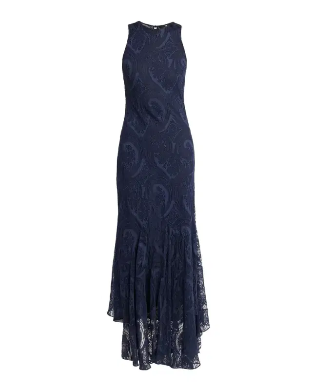 Etro Long Sleeveless Paisley Jacquard Dress