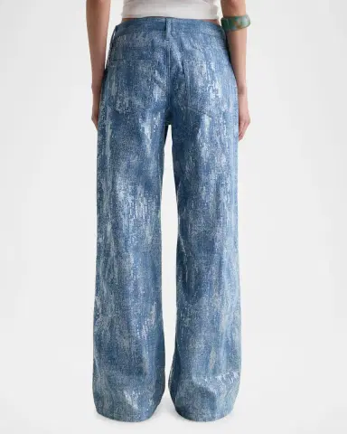 AG Jeans Stella Low-Rise Wide Embellished Jeans | Thumbnail 3 AG Jeans Stella Low-Rise Wide Embellished Jeans | Thumbnail 3