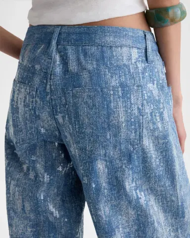 AG Jeans Stella Low-Rise Wide Embellished Jeans | Thumbnail 5 AG Jeans Stella Low-Rise Wide Embellished Jeans | Thumbnail 5