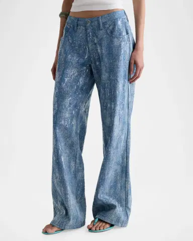 AG Jeans Stella Low-Rise Wide Embellished Jeans | Thumbnail 6 AG Jeans Stella Low-Rise Wide Embellished Jeans | Thumbnail 6