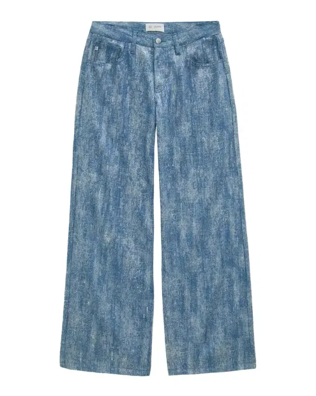 AG Jeans Stella Low-Rise Wide Embellished Jeans