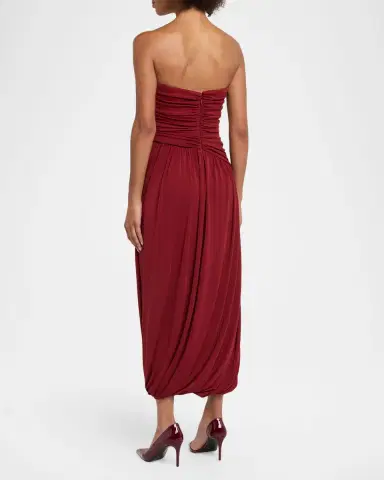 Cinq à Sept Rosine Draped Strapless Midi Dress | Thumbnail 3