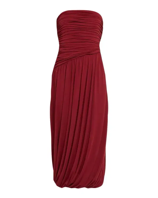 Cinq à Sept Rosine Draped Strapless Midi Dress