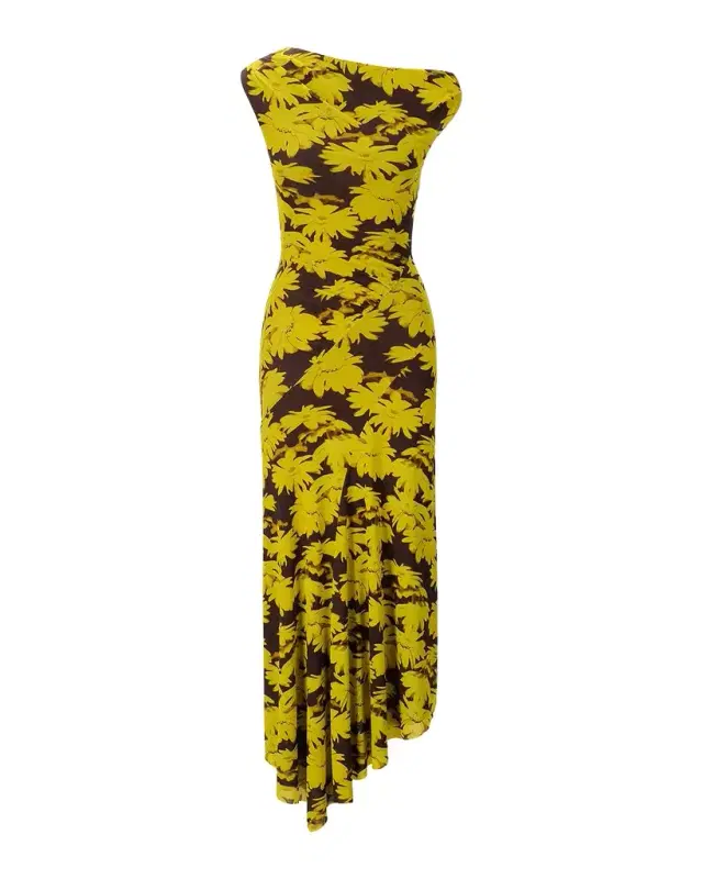 STAUD Amaris Floral Asymmetric Maxi Dress