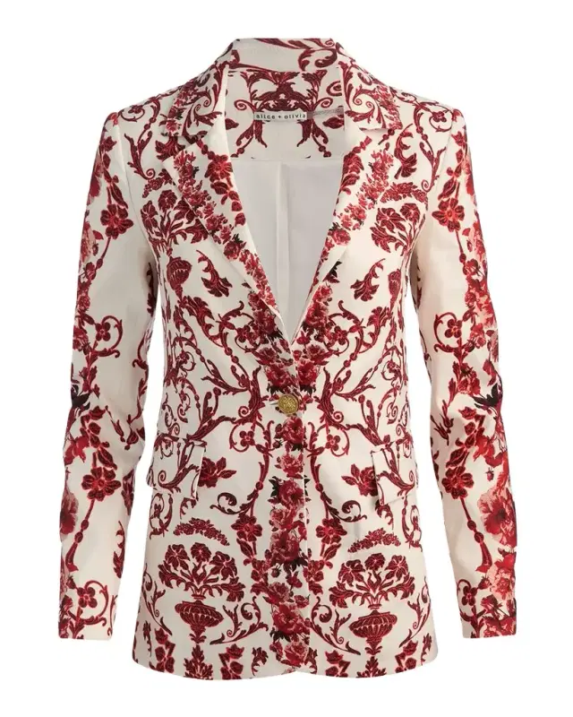 ALICE + OLIVIA Macey Notch-Collar Blazer