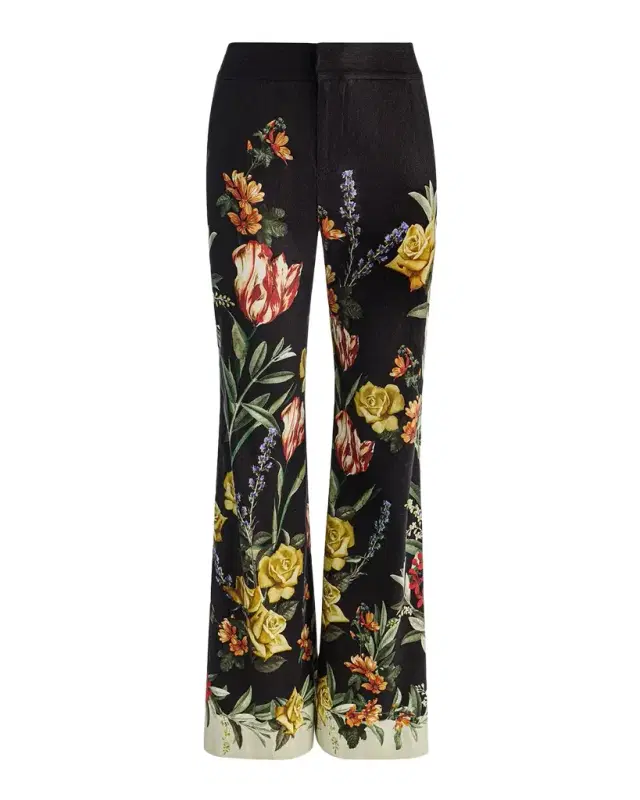 ALICE + OLIVIA Dylan Floral Wide-Leg Pants