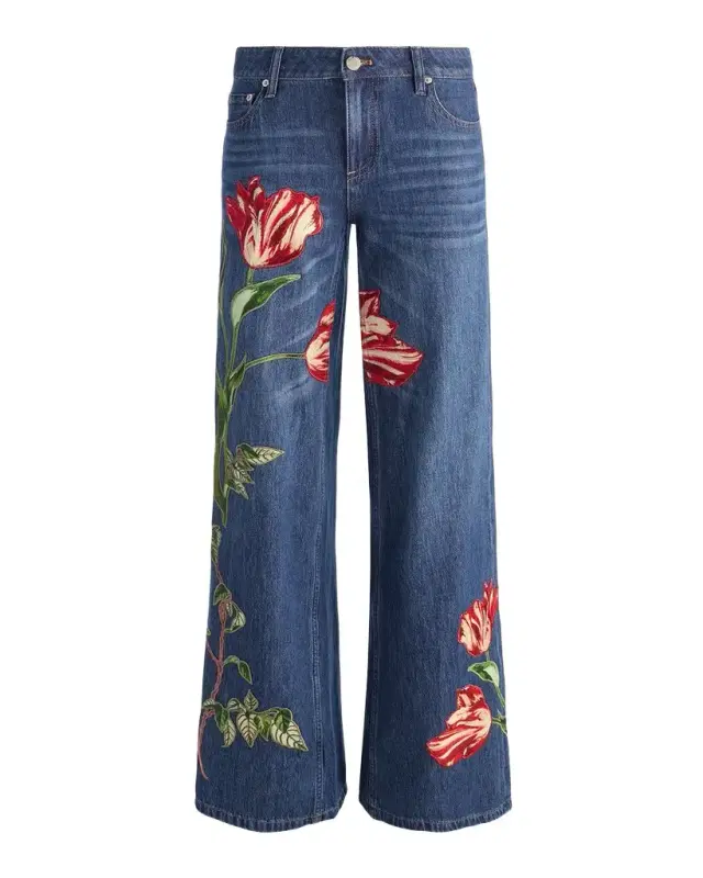 Amazing Low-Rise Embroidered Jeans