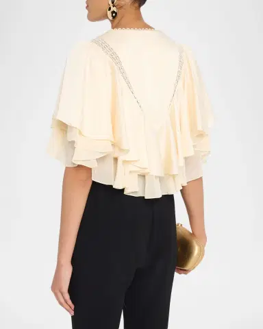 Cinq à Sept Mary Tiered Crop Top | Thumbnail 3 Cinq à Sept Mary Tiered Crop Top | Thumbnail 3