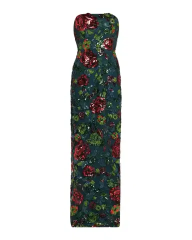 Rene Ruiz Collection Strapless Floral Sequin Gown | Thumbnail 1