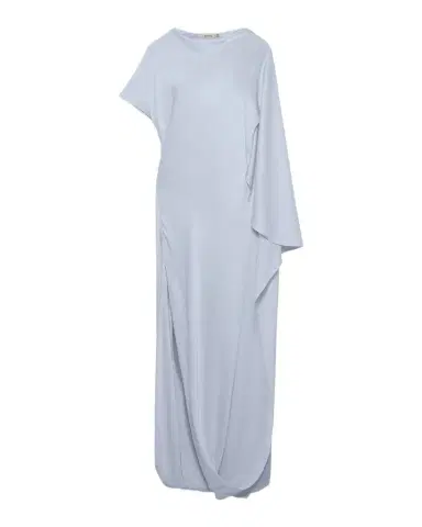 Simkhai Ora Satin Asymmetric Drape Sleeve Gown | Thumbnail 1 Simkhai Ora Satin Asymmetric Drape Sleeve Gown | Thumbnail 1