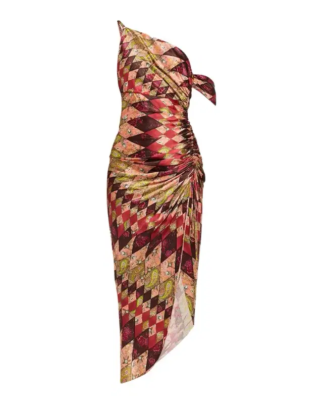 Cinq à Sept Elliana Draped Silk Midi Dress
