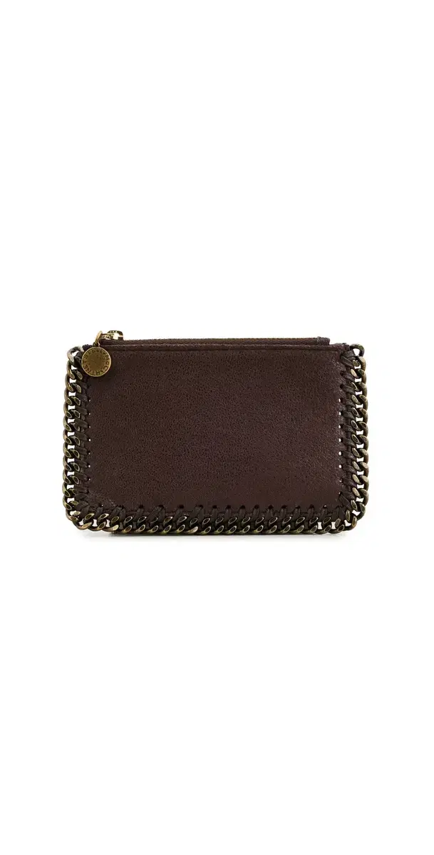 Stella McCartney Falabella Zip Card Holder Mahogany One Size