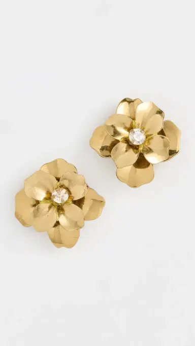 Deepa Gurnani Siran Earrings Gold One Size | Thumbnail 2