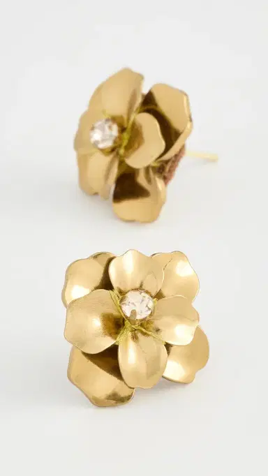 Deepa Gurnani Siran Earrings Gold One Size | Thumbnail 4