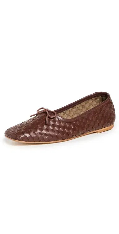 FRĒDA SALVADOR Jada Flats Umber Closed Woven Calf | Thumbnail 1