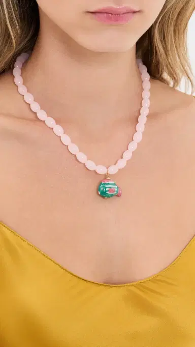 Logan Tay Beaded Carnival Fish Necklace Pink One Size | Thumbnail 3