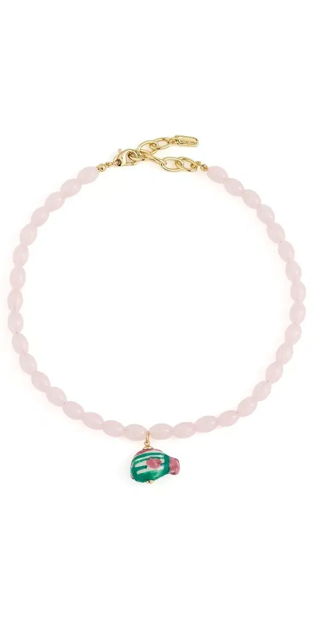 Logan Tay Beaded Carnival Fish Necklace Pink One Size
