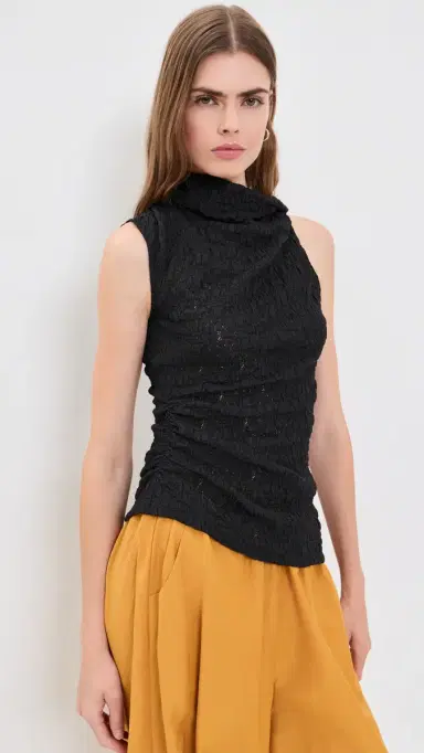 Proenza Schouler White Label Circe Top In tretch Lace Black | Thumbnail 2 Proenza Schouler White Label Circe Top In tretch Lace Black | Thumbnail 2
