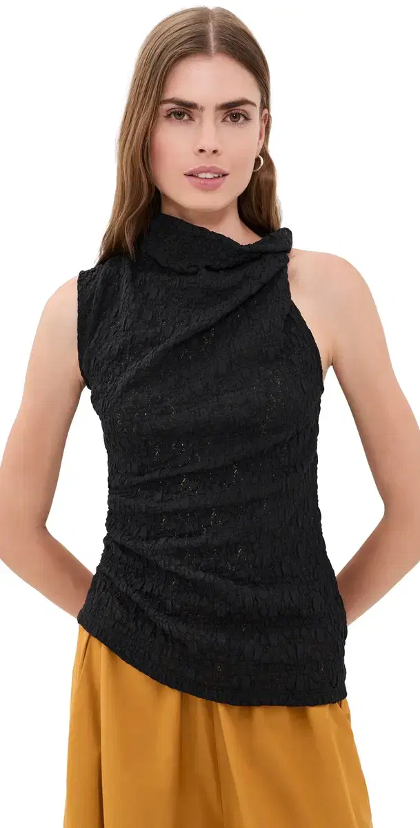 Proenza Schouler White Label Circe Top In tretch Lace Black