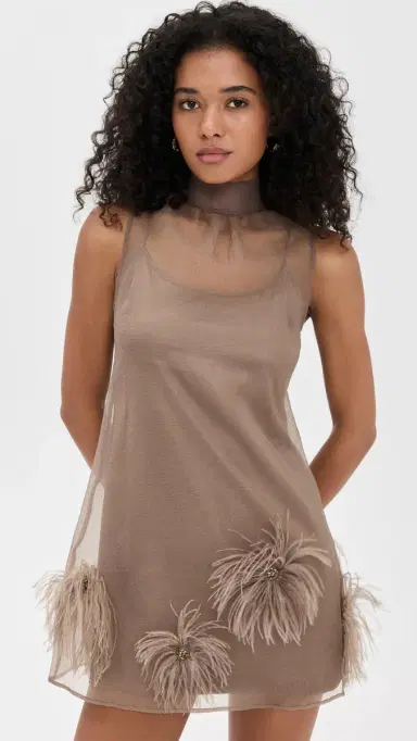 Staud Albee Mini Dress Truffle | Thumbnail 2