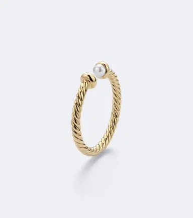 David Yurman Cablespira Flex Micro 18kt gold ring with pearls | Thumbnail 2 David Yurman Cablespira Flex Micro 18kt gold ring with pearls | Thumbnail 2