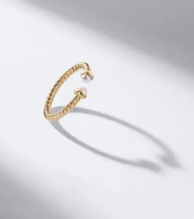 David Yurman Cablespira Flex Micro 18kt gold ring with pearls | Thumbnail 5 David Yurman Cablespira Flex Micro 18kt gold ring with pearls | Thumbnail 5