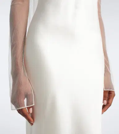 Danielle Frankel Bridal Mari caped wool and silk gown | Thumbnail 6 Danielle Frankel Bridal Mari caped wool and silk gown | Thumbnail 6