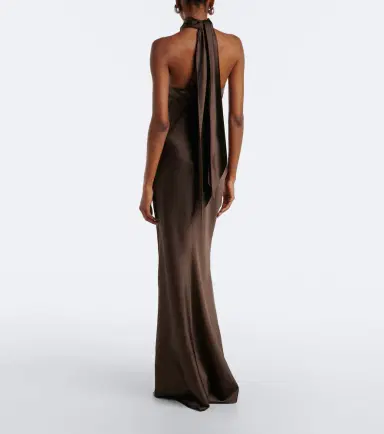 Ralph Lauren Collection Chilton halterneck satin gown | Thumbnail 5