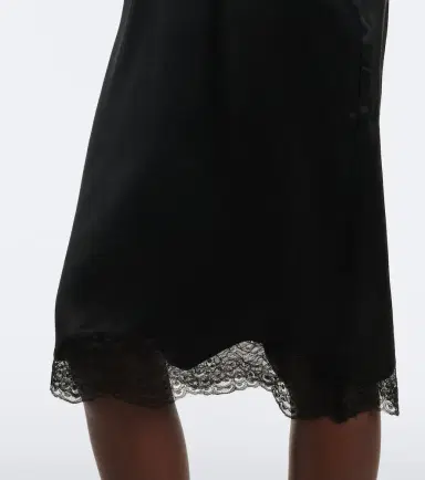The Attico Lace-trimmed satin midi dress | Thumbnail 3