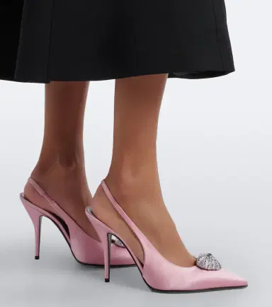Valentino Garavani Caur Royal satin slingback pumps | Thumbnail 6 Valentino Garavani Caur Royal satin slingback pumps | Thumbnail 6