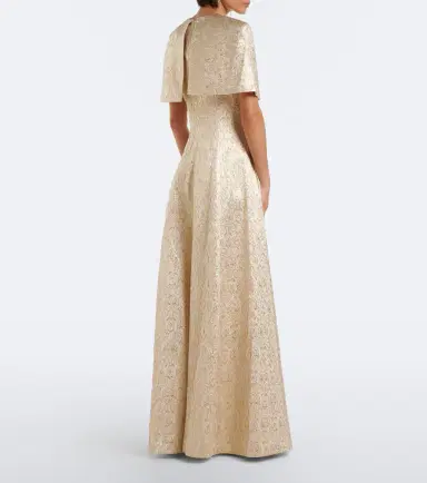 Emilia Wickstead Lucretia caped floral jacquard gown | Thumbnail 2