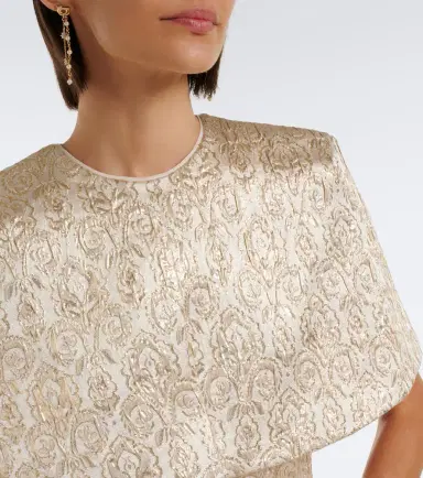 Emilia Wickstead Lucretia caped floral jacquard gown | Thumbnail 3