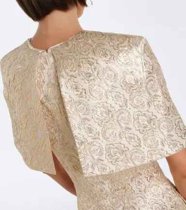 Emilia Wickstead Lucretia caped floral jacquard gown | Thumbnail 4