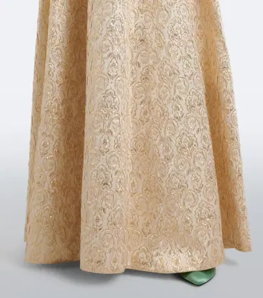 Emilia Wickstead Lucretia caped floral jacquard gown | Thumbnail 5